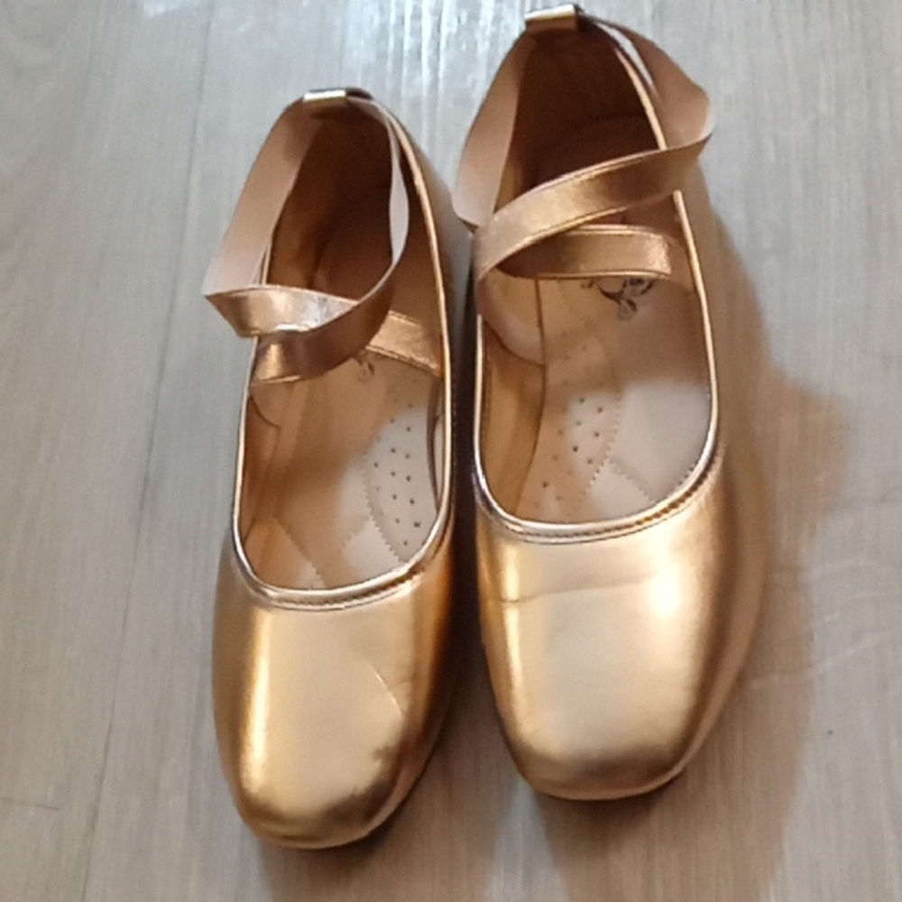 Rose Gold Ballet Style Flats